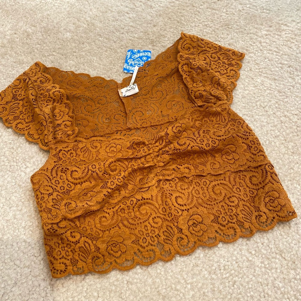 Rare! NWT Free People unlined bralette copper Xsm